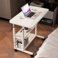 Bureau d'ordinateur mobile relevable moderne en bambou 60x40cm pour dortoir