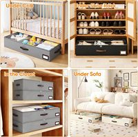 Boîte de rangement sous le lit, capacité 20-35L, cloisons réglables, design en carton ultra-fin, pliable pour le rangement de la literie et des vêtements
