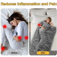 Couverture de mise à la terre en fibre d'argent 2 en 1, drap de lit de mise à la terre avec cordon de 15 pieds pour réduire le stress et améliorer le sommeil