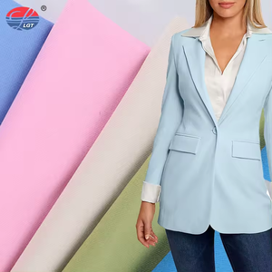 Tissu personnalisé écologique solide 56% polyester 22% fibre de <span class=keywords><strong>café</strong></span> 20% viscose sergé teint Serge Suiting Fabric - Product Image 1