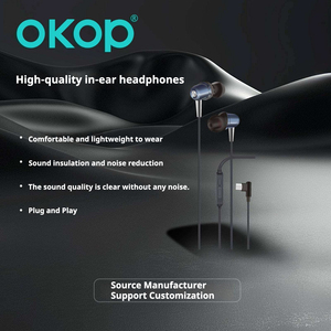 OKOP243 Écouteurs filaires intra-auriculaires compatibles iPhone, haute qualité, sans latence, Type-<span class=keywords><strong>C</strong></span> 1,5 m, blanc, en ABS, vente en gros, marque privée - Product Image 2