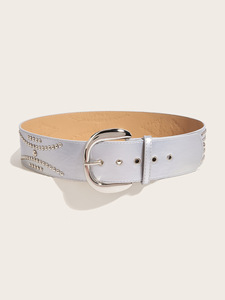 <span class=keywords><strong>Ceinture</strong></span> large <span class=keywords><strong>argentée</strong></span> tendance Y2K pour <span class=keywords><strong>femme</strong></span>, accessoire de mode urbaine pour <span class=keywords><strong>femme</strong></span> - Product Image 2