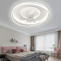 Plafonnier d'intérieur à économie d'énergie de l'usine de Zhongshan avec ventilateur silencieux intégré, éclairage LED élégant à double anneau pour chambre principale