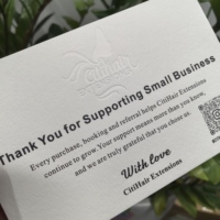 Carte d'insertion personnalisée avec impression de code QR, carte de remerciement, carte de coupon de réduction pour la promotion de la marque des petites entreprises