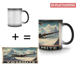 Mug en céramique pour sublimation 11oz, noir givré, tasse magique changeant de couleur à la chaleur - Product Image 4