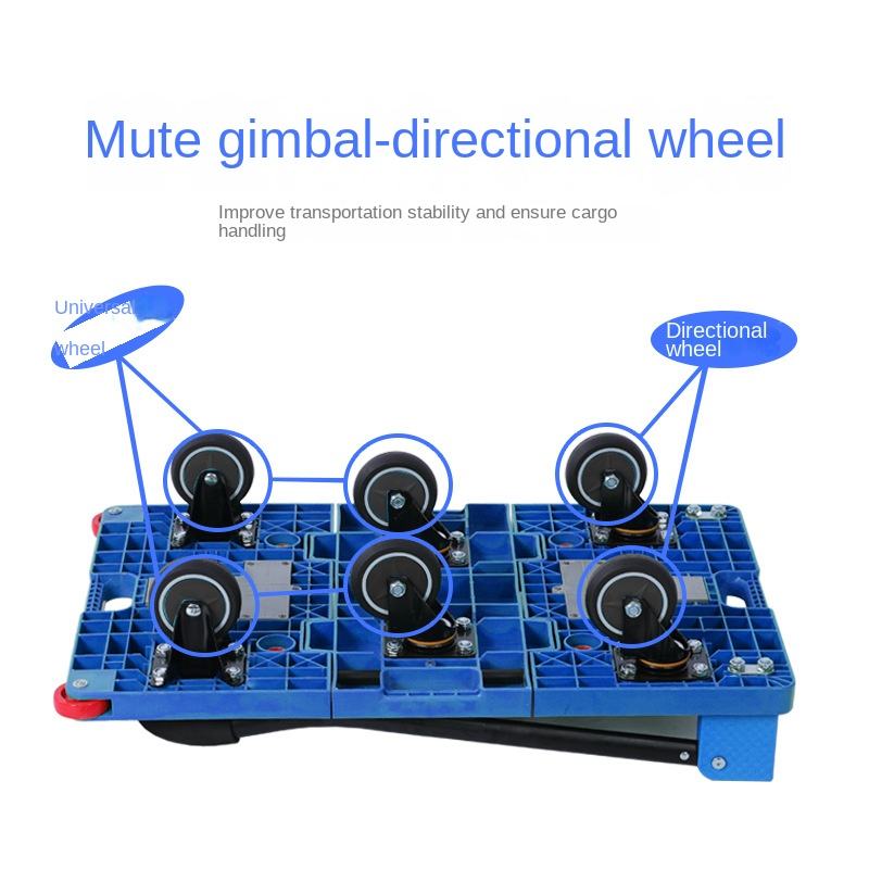 Rotating Wheeler Trolley Truck Easy Telescopic Six-wheeler Quiet Rotating One-hand ...