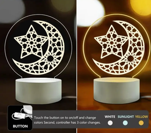 Veilleuse 3D alimentée par USB en forme de château fantastique Décoration 3D en acrylique Lampe à <span class=keywords><strong>illusion</strong></span> LED Lampe acrylique Cadeau de l'Aïd - Product Image 5