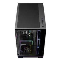 Boîtier d'ordinateur de jeu en alliage d'aluminium Ruix HALO 9 Black ATX M-ATX ITX Mid Tower avec fenêtre latérale et bande lumineuse ARGB