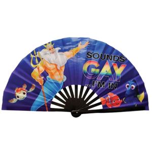 Abanico de Mano de Bambú Personalizado con Impresión de Ursula Gay - Product Image 1