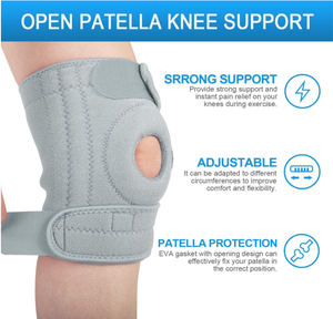 Supporto al ginocchio con Design Open-rotula per dolori articolari, riabilitazione lesioni, regolabile con 3 cinghie, circonferenza del ginocchio Gery - Product Image 4