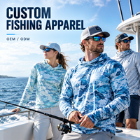 Op maat gemaakte vissershemd UPF 50+ lange mouwen zonbescherming performance shirt OEM sublimatie fabrikant