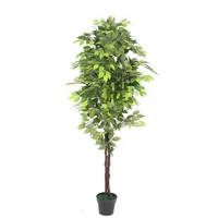 Оптовая продажа, зеленое искусственное растение фикуса, украшение для дома, искусственные деревья баньян