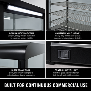 Vitrine chauffante commerciale pour aliments 220V 1.8kW, 3 étagères, chauffe-plats de comptoir pour boulangerie, café, restauration rapide, présentation de snacks - Product Image 4