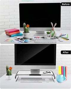 Supporto per Monitor per Computer in acrilico trasparente supporto per Monitor per impieghi gravosi per ufficio casa Desktop <span class=keywords><strong>angolo</strong></span> soggiorno plastica moderna - Product Image 5