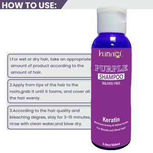 Shampoo violet <span class=keywords><strong>pour</strong></span> <span class=keywords><strong>cheveux</strong></span> blonds, tonifiant qui élimine <span class=keywords><strong>les</strong></span> reflets jaunes <span class=keywords><strong>pour</strong></span> <span class=keywords><strong>les</strong></span> <span class=keywords><strong>cheveux</strong></span> décolorés, platine, gris, argent et blond - Product Image 6