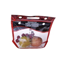 Bolsas de embalaje de frutas y verduras Bolsas de polietileno ecológico transparente de plástico con orificios de ventilación Bolsas con cremallera personalizadas con impresión de logotipo 1-3Kg