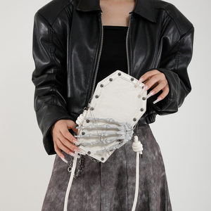 Halloween Gothic Crossbody Bags for Women <strong>Skull</strong> <strong>Purse</strong> PU Leather Small Skeleton Coffin Shape <strong>Purses</strong> and Handbags - Product Image 2