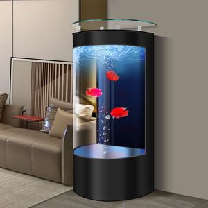 Acuario <span class=keywords><strong>de</strong></span> Vidrio Semicircular Europeo con Bombas <span class=keywords><strong>de</strong></span> Agua, 276-690L, Autolimpiable, Ultrasilencioso, para el Hogar - Product Image 3