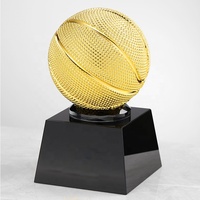 Trophée en résine de basketball or, argent, bronze, design le plus récent, avec base noire, trophée de championnat sportif en cristal