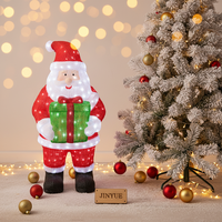 Grande figurine de Père Noël en acrylique avec éclairage LED blanc 3D de 4 pieds, commande manuelle, IP44, étanche, pour extérieur, jardin, cour