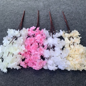 O-314 ของตกแต่งงานแต่งงาน กิ่งดอกไม้ประดิษฐ์สีขาว 5 กิ่ง ช่อหนา สำหรับตกแต่ง<span class=keywords><strong>ต้น</strong></span>ซากุระ - Product Image 6