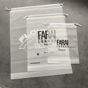 Sacs à cordon personnalisés avec logo imprimé, transparents et givrés, pour vêtements et chaussures, anti-poussière et imperméables - Product Image 4