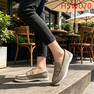Chaussures bateau classiques en cuir pleine fleur vertes, cousues main, légères, pour la marche quotidienne, antidérapantes, pour le <span class=keywords><strong>marché</strong></span> européen HY - Product Image 3