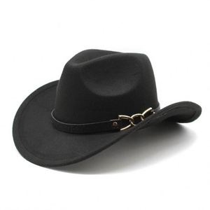 Sombrero Vaquero Occidental de Moda para Hombre y Mujer, con Cadena y Hebilla Metálica, para Otoño e Invierno - Product Image 1