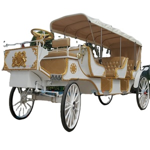 Horse carriage Electric horseless carriage White 3 Rows Sightseeing Horse Carriage Factory Sale - Product Image 1