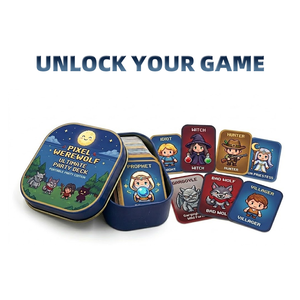 Boîte en métal imprimée en couleur, certifiée FSC UKCA, avec logo personnalisé, en carton, pour réunions d'entreprise, cartes de <span class=keywords><strong>jeu</strong></span> pour soirées sur le thème des loups-garous - Product Image 2