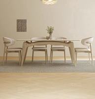 Ensemble Table en Bois Massif Rectangulaire Moderne et Simple pour Cuisines, Familles, Hôtels et Restaurants