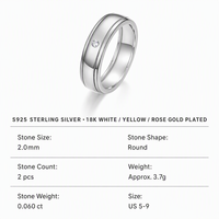 Bague plate en argent sterling 925 avec moissanite, pierre unique, vente en gros, fabricant de bijoux personnalisés pour femmes et hommes