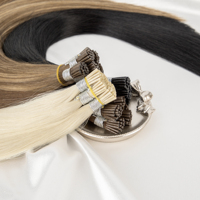 Extensiones de Cabello Humano Remy Ruso Teñido Leshine con Punta Nano Pre-adherida y Doble Trama a Máquina