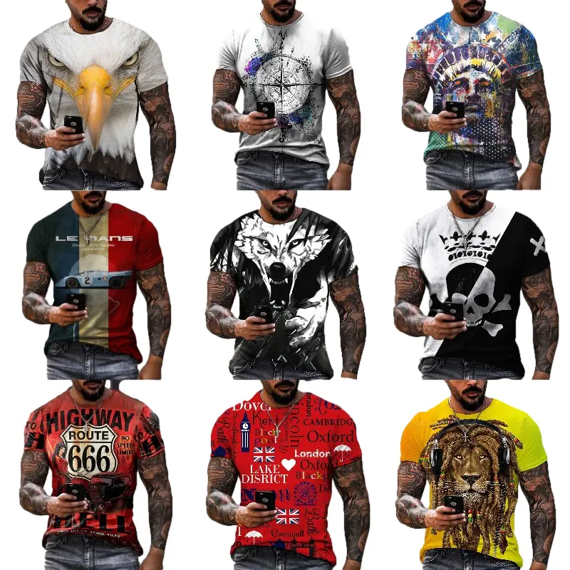 2022 Factory direct new pure cotton fashion breathable high street men short sleeve top T-shirt