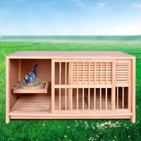Cage d'élevage de pigeons en bois massif Boîte de nidification de pigeons de messager pour l'appariement de nidification Cage pour petits chiens avec équipement essentiel pour les oiseaux