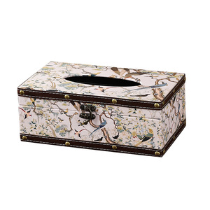 Boîte à mouchoirs en bois rétro Mystic Arts, rectangulaire, avec motif floral, pour le salon, la décoration de bureau, le rangement - Product Image 5