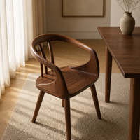 Chaises de salle à manger scandinaves en bois massif pour la maison Chêne pour la maison Bureau Entrepôt Restaurant Café-Style nordique
