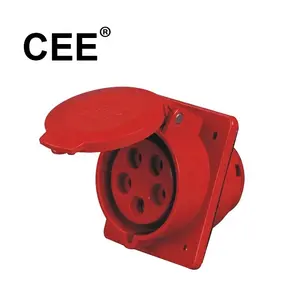 Enchufe industrial y toma de corriente montada en panel, 16Amp, 220-380V, IP44, 3P + N + E, 5 pines, CEE red