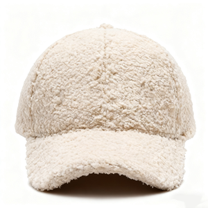 カスタムロゴ6パネルラムフリース冬用野球帽ベルクロバックバルク付きフラットブリムゴルフチームプロモーションハット - Product Image 4