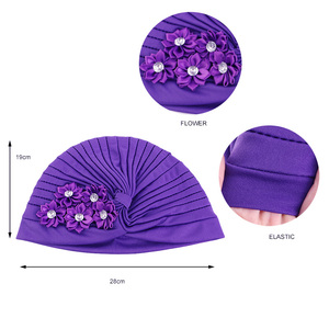 Yuhong - Turbante de <span class=keywords><strong>quimioterapia</strong></span> con logotipo personalizado al por mayor, gorro de otoño con diseño de flor 3D, gorro <span class=keywords><strong>para</strong></span> dormir, turbante retorcido, accesorios <span class=keywords><strong>para</strong></span> el cabello - Product Image 3