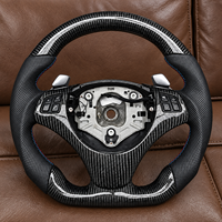 Volant en fibre de carbone M Sport pour BMW E90 E91 E93 Série 3, cuir perforé, volant personnalisé