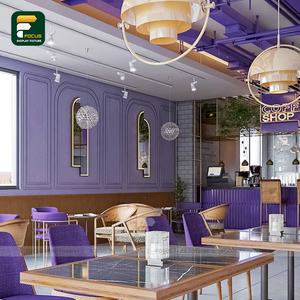 Café personnalisé Design d'intérieur Comptoir de café aux couleurs vives Coin salon Boulangerie moderne Café Meubles Aménagement de magasin de café - Product Image 6