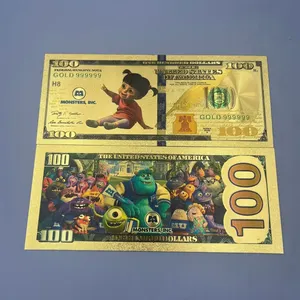 Billete Conmemorativo de Monstruos S.A. Chapado en Oro, Novedad, Billete de 100 USD para Decoración del Hogar y Regalo - Product Image 6