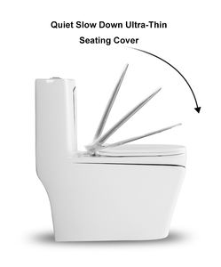 <span class=keywords><strong>WC</strong></span> Monoblocco in Ceramica di <span class=keywords><strong>Alta</strong></span> Qualità, Colore Perlato, Design Moderno e Lussuoso, Bianco e Oro, Confezione in Cartone, Modello a Due Pezzi <span class=keywords><strong>per</strong></span> Hotel - Product Image 6