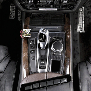 แผงครอบคอนโซลกลางคาร์บอนไฟเบอร์แท้สำหรับ BMW X5 F15 2014-2018 กรอบตกแต่งคันเกียร์ภายใน - Product Image 3
