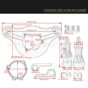 Filtro de Aire de Acero Inoxidable Rj Moto para Harley Davidson Sportster XL883 1200, Pieza de Modificación para Motocicleta - Product Image 1