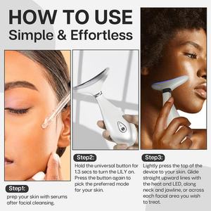 Masseur de beauté pour le rajeunissement de la peau, masseur pour le cou et le visage avec fonction thermique pour lutter contre le vieillissement, le lifting du visage et le raffermissement de la peau - Product Image 4