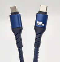 Kabel Pengisian Cepat Bersertifikasi Pannex GRS 2m C ke C Kulit PU 100W PD Model C7200PD LOGO Kustom