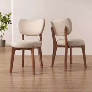 Chaise de salle à manger en bois massif, couleur crème, style nordique moderne, pour la maison et le bureau, mobilier nordique pour la maison - Product Image 6