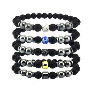 अनुसूचित जाति नवीनतम चिंता तनाव ट्रिपल संरक्षण पायल कंगन समायोज्य प्राकृतिक विरोधी सूजन काले ओब्सीडियन मोती पायल महिलाओं - Product Image 2